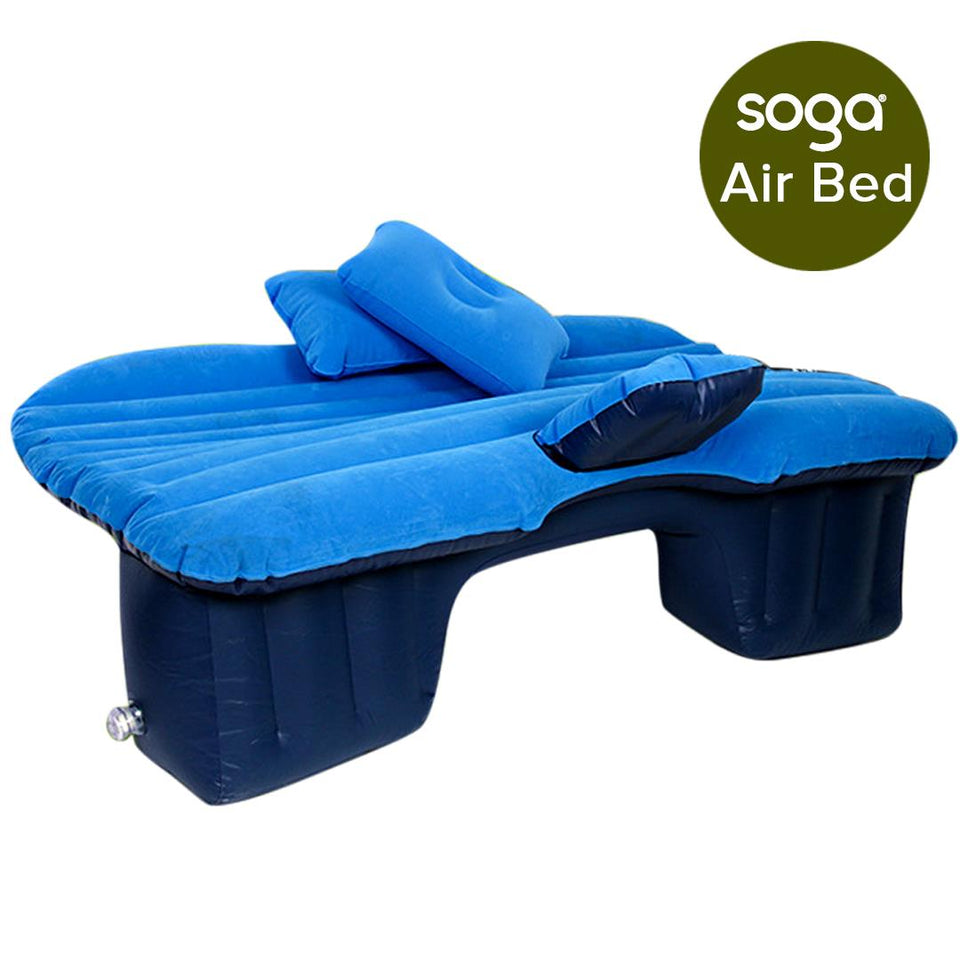 SOGA 2X Inflatable Car Mattress Portable Travel Camping Air Bed Rest Sleeping Bed Blue