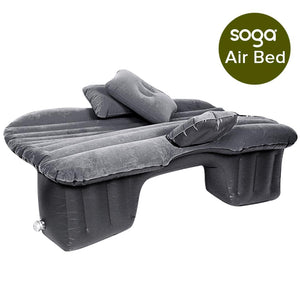 SOGA 2X Inflatable Car Mattress Portable Travel Camping Air Bed Rest Sleeping Bed Grey