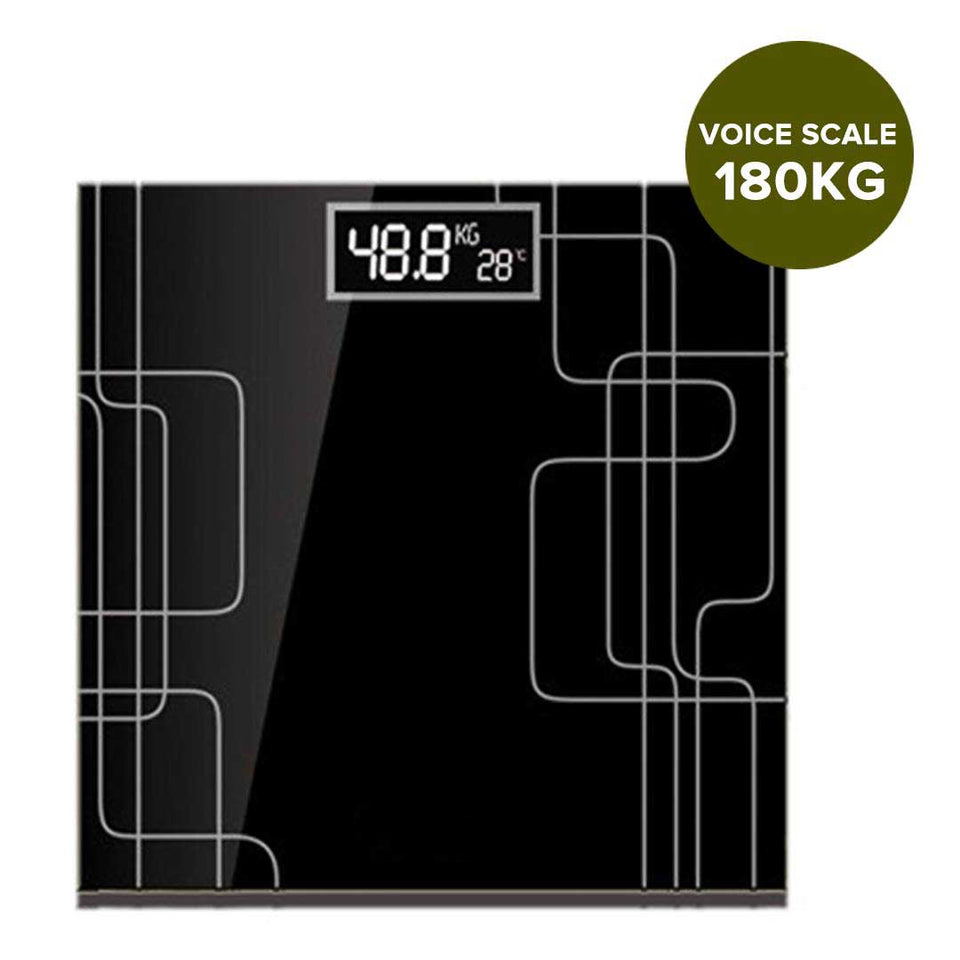 SOGA 180kg Electronic Talking Scale Weight Fitness Glass Bathroom Scale LCD Display