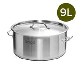SOGA Stock Pot 9L Top Grade Thick Stainless Steel Stockpot 18/10